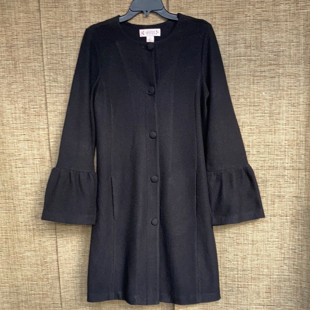 Vintage Nanette Lepore boiled wool black cardigan